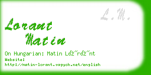 lorant matin business card